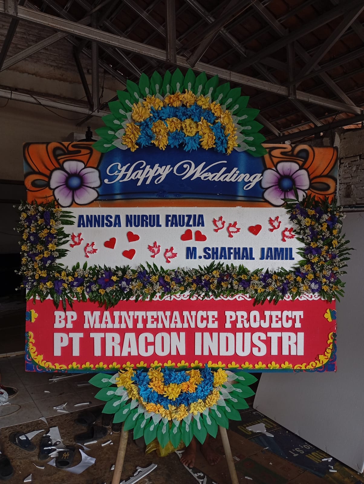 Bunga ucapan wedding